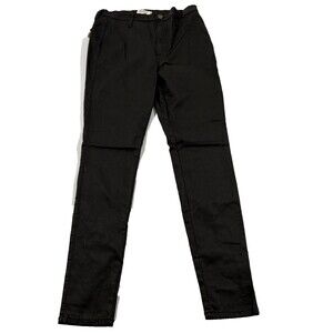 VIbrant Miu Jeans Women Black Shine Coated Slim Skinny Leg Hi Rise Pants 31 USA